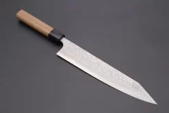 Fu-Rin-Ka-Zan Aogami Super Custom Damascus Series FASD-8W Kiritsuke Gyuto 240mm (9.4 Inch, Octagonal Walnut-Wood Handle)