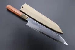 Fu-Rin-Ka-Zan Limited, Blue Steel No.1 Suminagashi Kiritsuke 240mm (9.4 Inch, Octagonal Quince Wood Handle, FSO-8SQ)