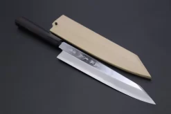 Fu-Rin-Ka-Zan Limited, (FSO-6SEP) White Steel No.1 Kiritsuke 240mm (9.4inch, Octagon Shaped Ebonywood Handle, Mirror Polished Blade)