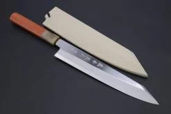 Fu-Rin-Ka-Zan Limited, (FSO-6SQP) White Steel No.1 Kiritsuke 240mm (9.4inch, Octagon Shaped Quincewood Handle, Mirror Polished Blade)