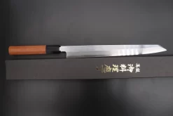 Fu-Rin-Ka-Zan Limited, Blue Steel No.1 Suminagashi FSO-55 Kiritsuke Yanagiba 300mm (11.8 Inch, Octagon Shaped Quince Wood Handle) -Knife Sale Shop fu rin ka zan kiritsuke yanagiba fu rin ka zan limited blue steel no 1 suminagashi fso 55 kiritsuke yanagiba 300mm 11 8 inch octagon shaped quince wood handle 44179478708507 scaled
