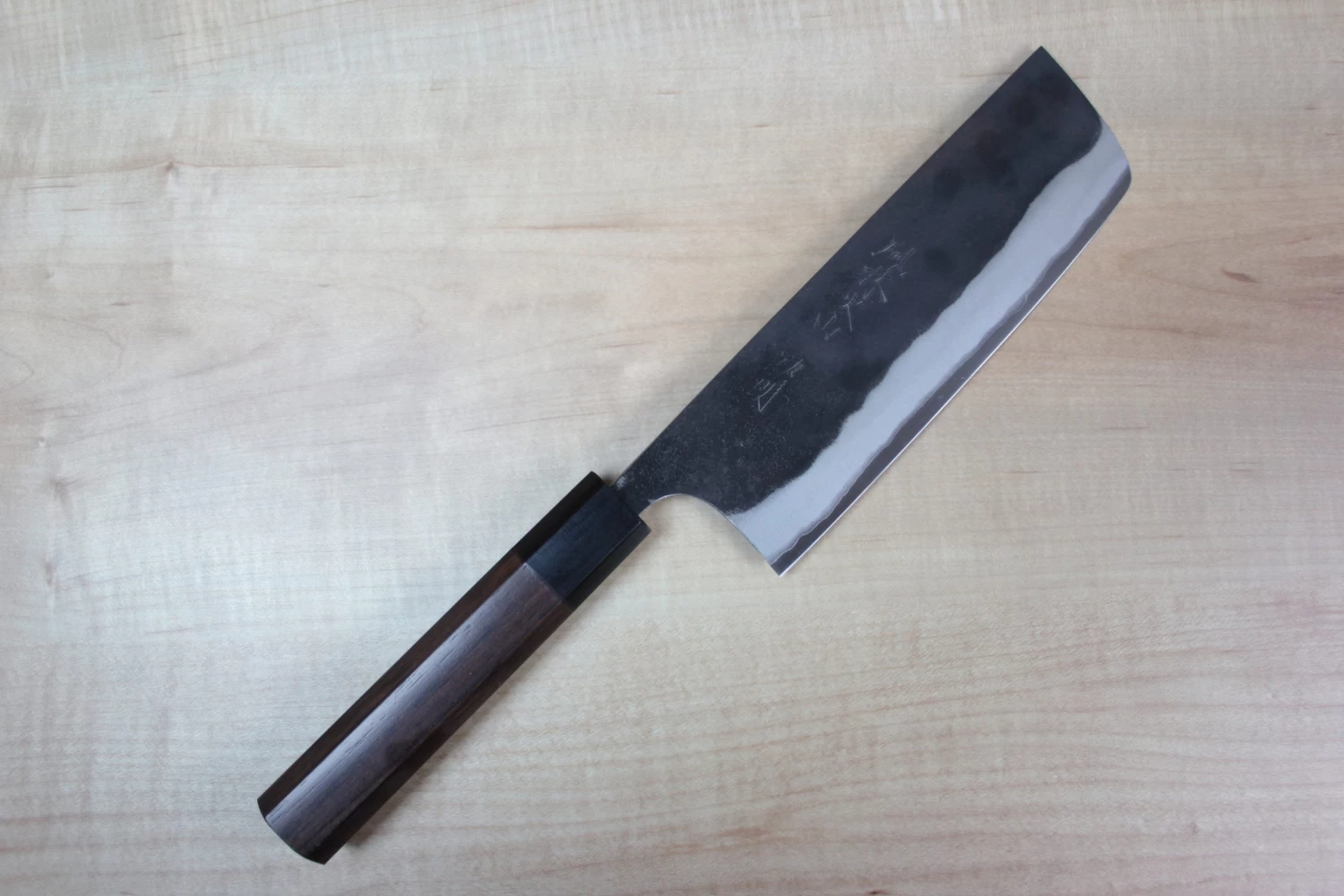 Fu-Rin-Ka-Zan Aogami Super Kurouchi Series FAB-5 Nakiri 160mm (6.2 Inch, Octagon Shaped Red-Sandal Wood Handle) 1 Fu-Rin-Ka-Zan Aogami Super Kurouchi Series FAB-5 Nakiri 160mm (6.2 Inch, Octagon Shaped Red-Sandal Wood Handle)