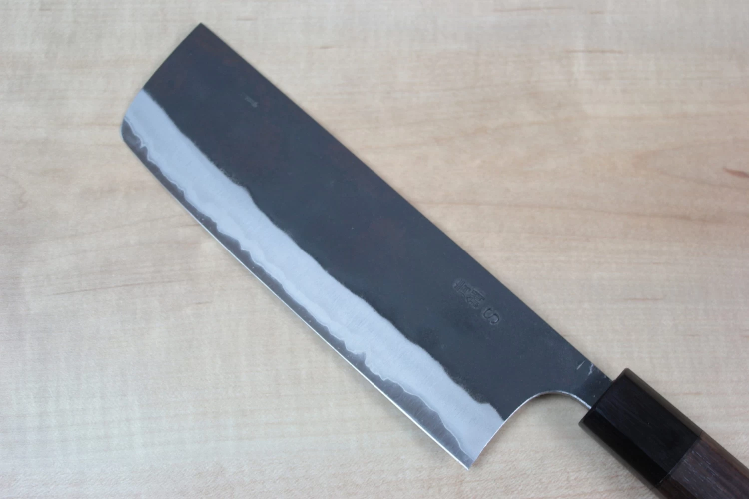 Fu-Rin-Ka-Zan Aogami Super Kurouchi Series FAB-5 Nakiri 160mm (6.2 Inch, Octagon Shaped Red-Sandal Wood Handle) 3 Fu-Rin-Ka-Zan Aogami Super Kurouchi Series FAB-5 Nakiri 160mm (6.2 Inch, Octagon Shaped Red-Sandal Wood Handle) - Image 3