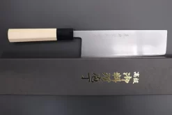 Fu-Rin-Ka-Zan White Steel No.2 Wa Series FW-10 Nakiri 180mm (Traditional Nakiri Shape, 7inch) -Knife Sale Shop fu rin ka zan nakiri fu rin ka zan white steel no 2 wa series fw 10 nakiri 180mm traditional nakiri shape 7inch 41891706994971 scaled