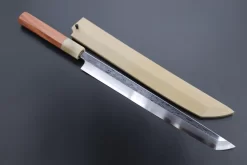 Fu-Rin-Ka-Zan Limited, FSO-13K Blue Steel No.1 Suminagashi Sakimaru Takohiki 270mm (10.6 Inch, Quince Wood Handle)
