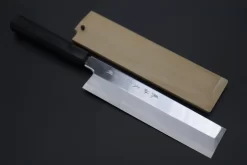 Fu-Rin-Ka-Zan Limited, Hon Kasumi Blue Steel No.1 Usuba 210mm (8.2 Inch, Mirror Polished Blade, Octagonal Ebonywood Handle,FSO-81)