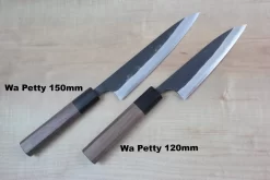 Fu-Rin-Ka-Zan Aogami Super Kurouchi Series Wa Petty (120mm And 150mm, 2 Sizes, Octagon Shaped Walnut-Wood Handle) -Knife Sale Shop fu rin ka zan wa petty fu rin ka zan aogami super kurouchi series wa petty 120mm and 150mm 2 sizes octagon shaped walnut wood handle 3839638536289 scaled