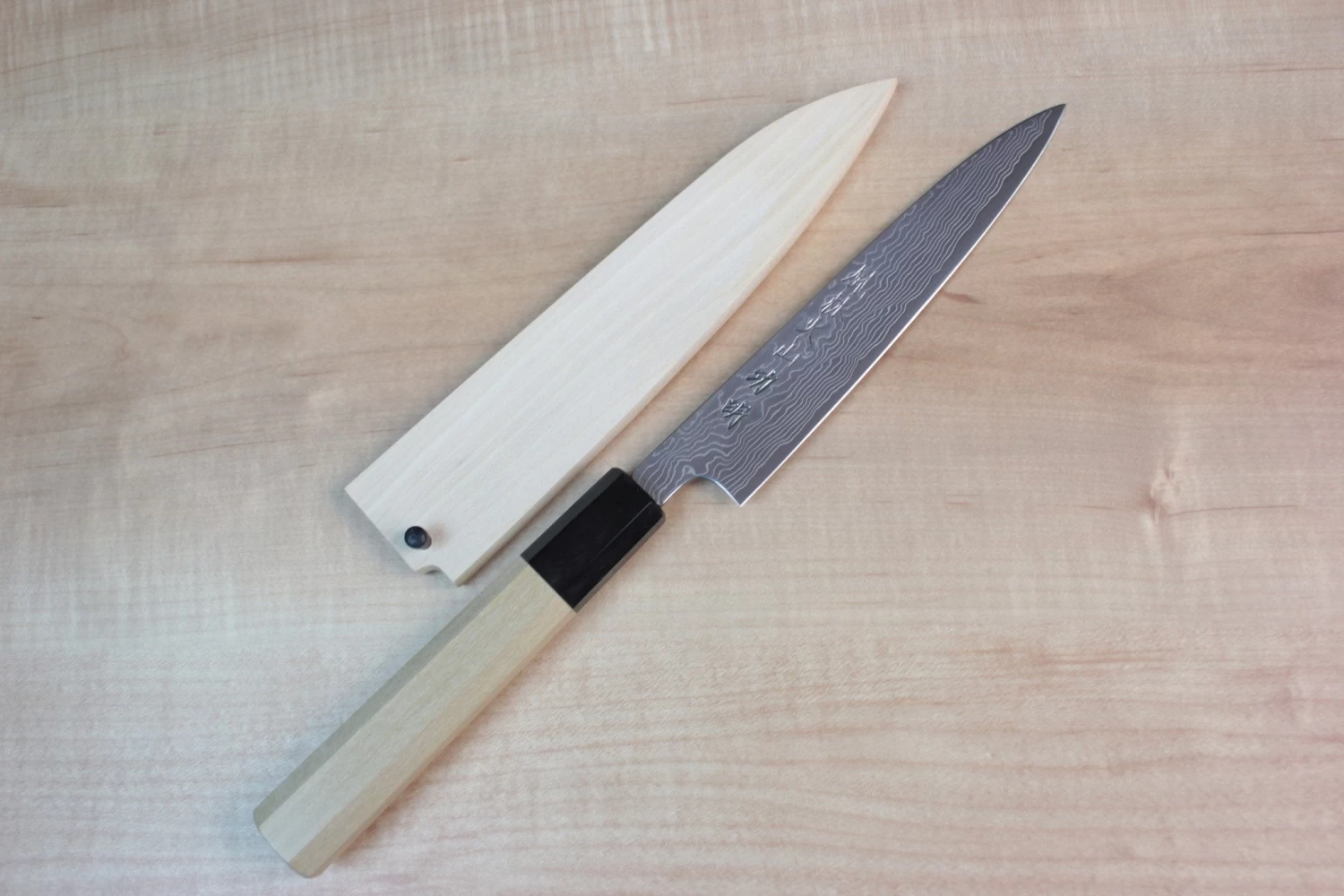 Fu-Rin-Ka-Zan R-2 Damascus Wa Series Wa Petty 165mm (6.4 Inch, Octagon Shaped Magnolia Wooden Handle, FRD-1P) 1 Fu-Rin-Ka-Zan R-2 Damascus Wa Series Wa Petty 165mm (6.4 Inch, Octagon Shaped Magnolia Wooden Handle, FRD-1P)