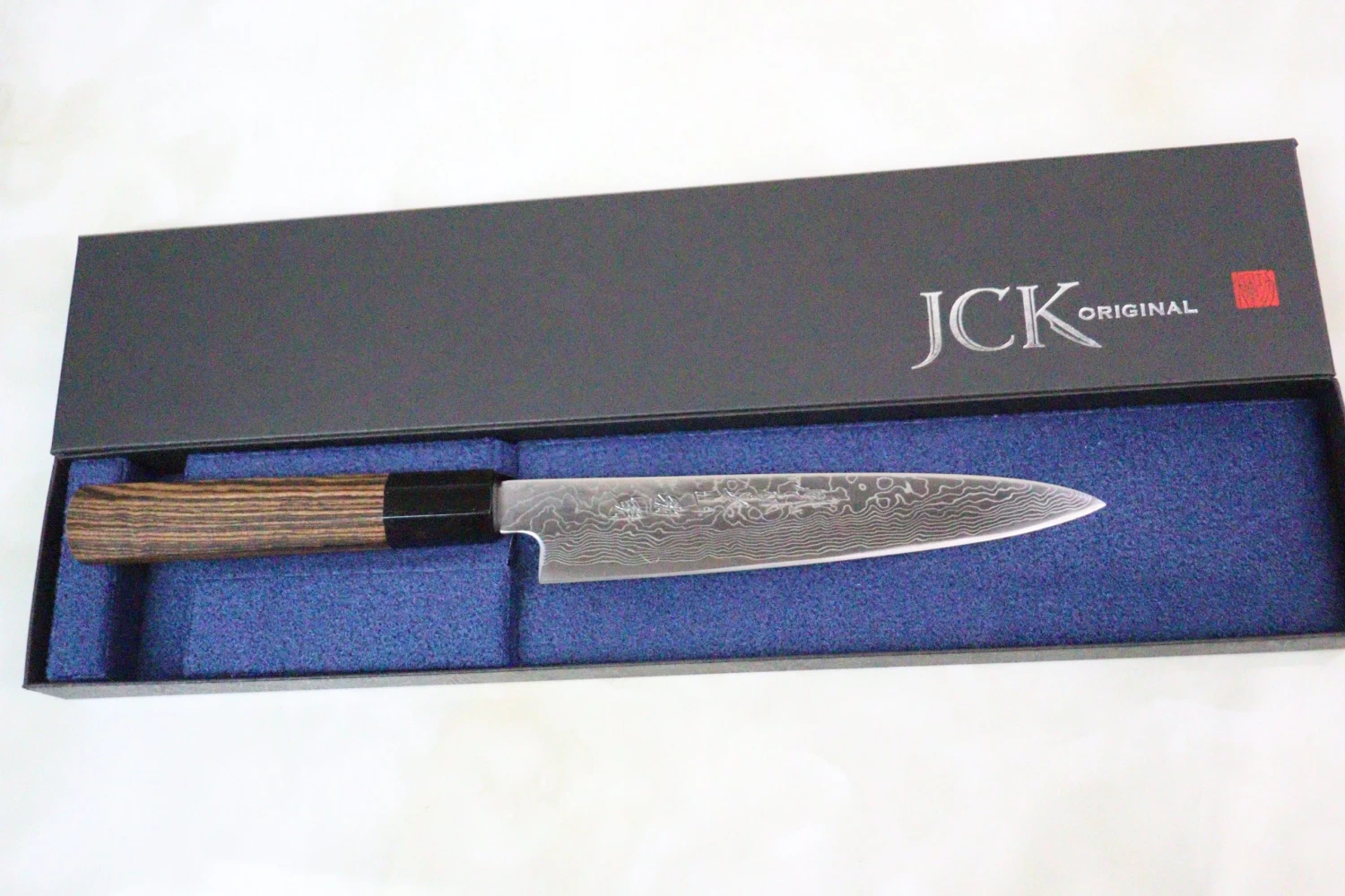 Fu-Rin-Ka-Zan R-2 Damascus Wa Series Wa Petty 165mm (6.4inch, Octagon Shaped Bocote Wood Handle, FRD-1PB) 6 Fu-Rin-Ka-Zan R-2 Damascus Wa Series Wa Petty 165mm (6.4inch, Octagon Shaped Bocote Wood Handle, FRD-1PB) - Image 6