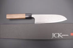 Fu-Rin-Ka-Zan Aogami Super Custom Damascus Series FASD-3W Wa Santoku 165mm (6.4 Inch, Octagonal Walnut Wood Handle) -Knife Sale Shop fu rin ka zan wa santoku fu rin ka zan aogami super custom damascus series fasd 3w wa santoku 165mm 6 4 inch octagonal walnut wood handle 42391831970075 scaled