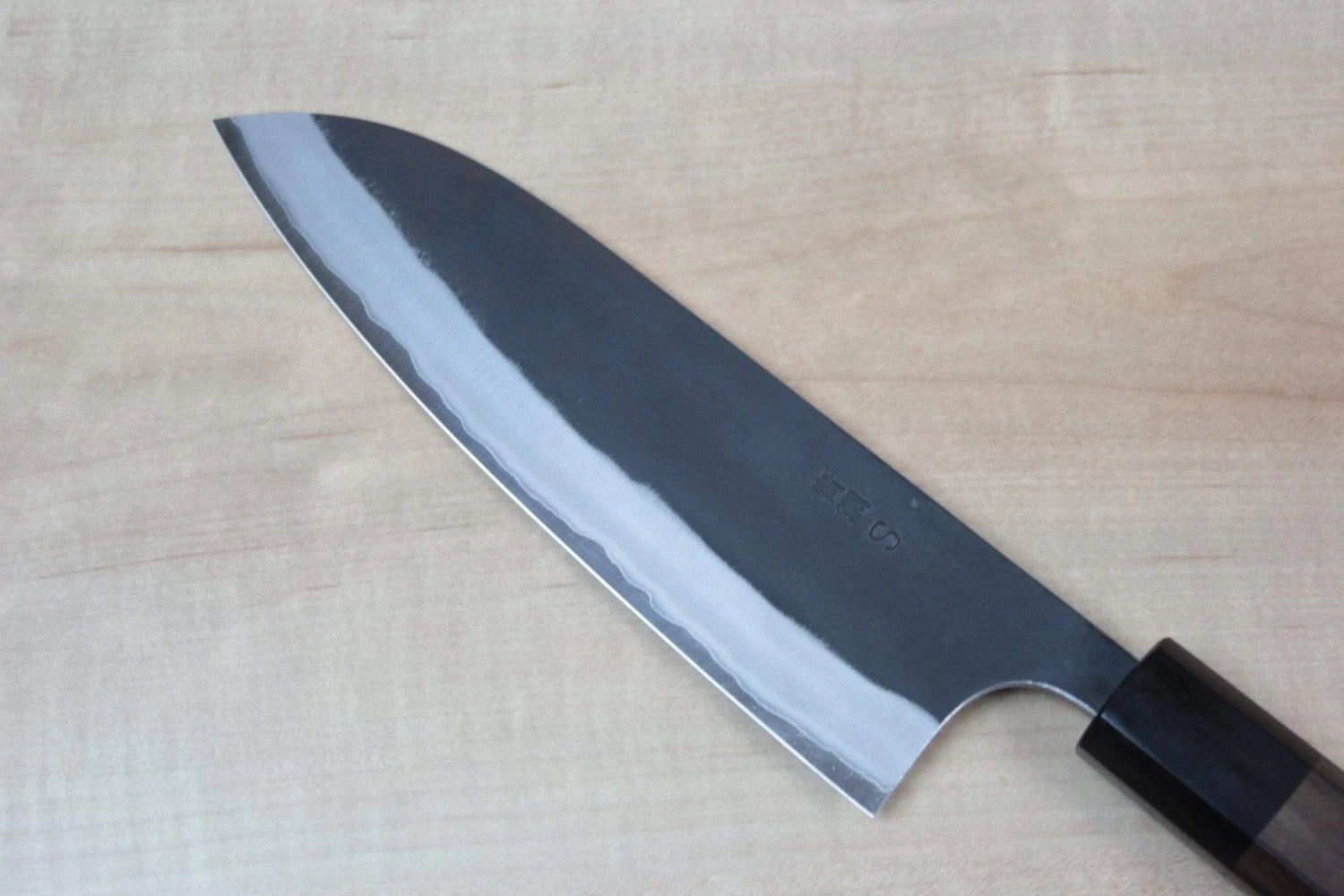 Fu-Rin-Ka-Zan Aogami Super Kurouchi Series FAB-4 Wa Santoku 170mm (6.6 Inch, Octagon Shaped Red-Sandal Wood Handle) 3 Fu-Rin-Ka-Zan Aogami Super Kurouchi Series FAB-4 Wa Santoku 170mm (6.6 Inch, Octagon Shaped Red-Sandal Wood Handle) - Image 3