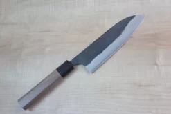 Fu-Rin-Ka-Zan Aogami Super Kurouchi Series FAB-4W Wa Santoku 170mm (6.6 Inch, Octagon Shaped Walnut-Wood Handle)
