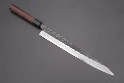 Fu-Rin-Ka-Zan Kurouchi White Steel No.2 Series Yanagiba (D Shaped Red-Sandal Wood Handle With Black Pakka Wood Ferrules, 240mm To 300mm, 3 Sizes)