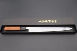 Fu-Rin-Ka-Zan Limited, Blue Steel No.1 Suminagashi Yanagiba (270mm And Yanagiba 300mm, 2 Sizes, Octagonal Quince Wood Handle) -Knife Sale Shop fu rin ka zan yanagiba fu rin ka zan limited blue steel no 1 suminagashi yanagiba 270mm and yanagiba 300mm 2 sizes octagonal quince wood handle 39961210454299 scaled