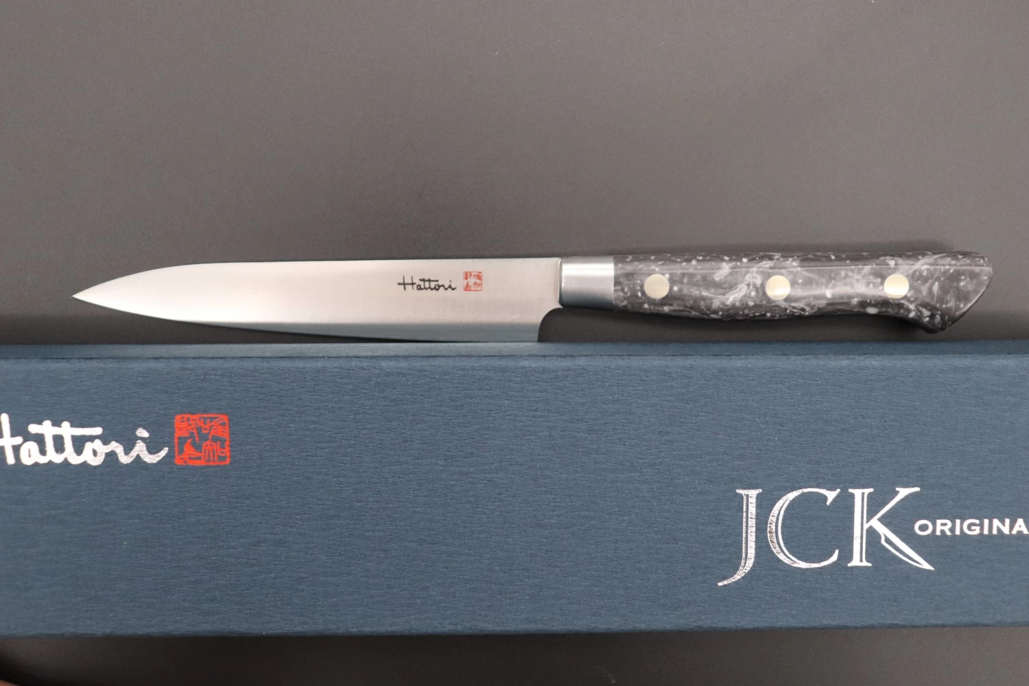 Hattori Forums FH Series Limited Edition "SNOW IN THE DARK" Petty (120mm And 150mm, Dupont Corian® Handle) 9 Hattori Forums FH Series Limited Edition "SNOW IN THE DARK" Petty (120mm And 150mm, Dupont Corian® Handle) - Image 9