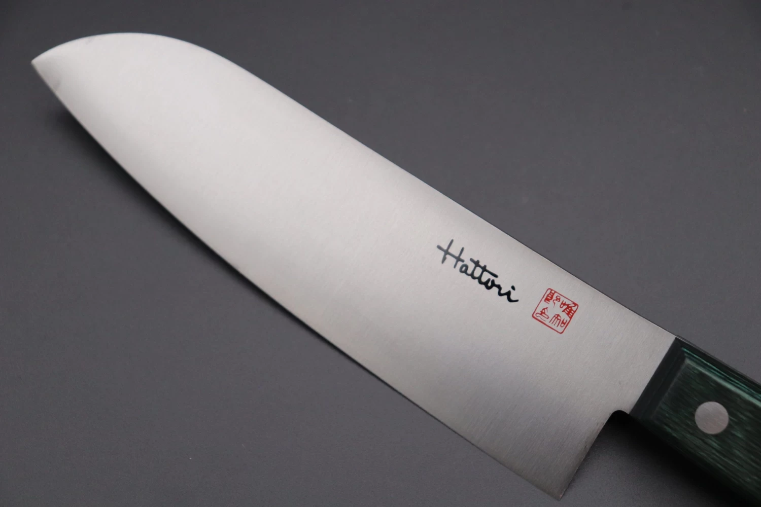 Hattori Limited, Cowry X, VG-2 Clad HCX-1G Santoku 170mm (6.6 Inch, Green Pakka Wood Handle) 2 Hattori Limited, Cowry X, VG-2 Clad HCX-1G Santoku 170mm (6.6 Inch, Green Pakka Wood Handle) - Image 2