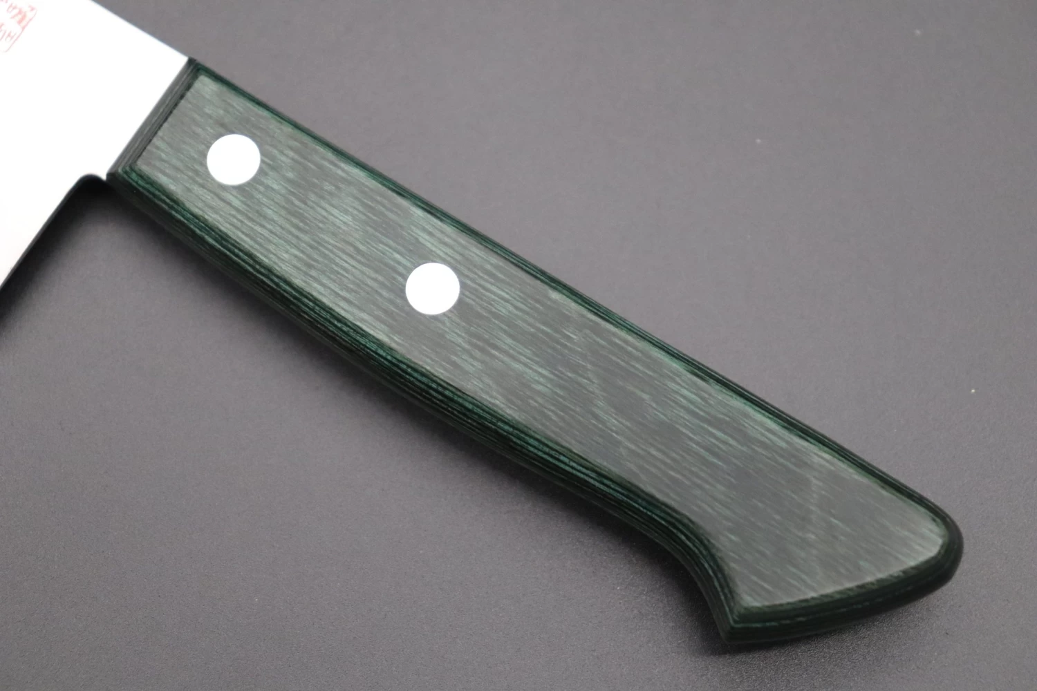 Hattori Limited, Cowry X, VG-2 Clad HCX-1G Santoku 170mm (6.6 Inch, Green Pakka Wood Handle) 3 Hattori Limited, Cowry X, VG-2 Clad HCX-1G Santoku 170mm (6.6 Inch, Green Pakka Wood Handle) - Image 3
