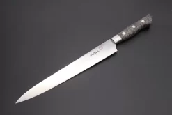 Hattori Forums Custom Limited Edition, FH Series FH-12SPGREY Sujihiki 230mm (9 Inch, Grey Color Stabilized Box Elder Wood Handle)