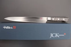 Hattori Forums Custom Limited Edition, FH Series FH-12SPGREY Sujihiki 230mm (9 Inch, Grey Color Stabilized Box Elder Wood Handle) -Knife Sale Shop hattori sujihiki hattori forums custom limited edition fh series fh 12spgrey sujihiki 230mm 9 inch grey color stabilized box elder wood handle 41906081857819 scaled