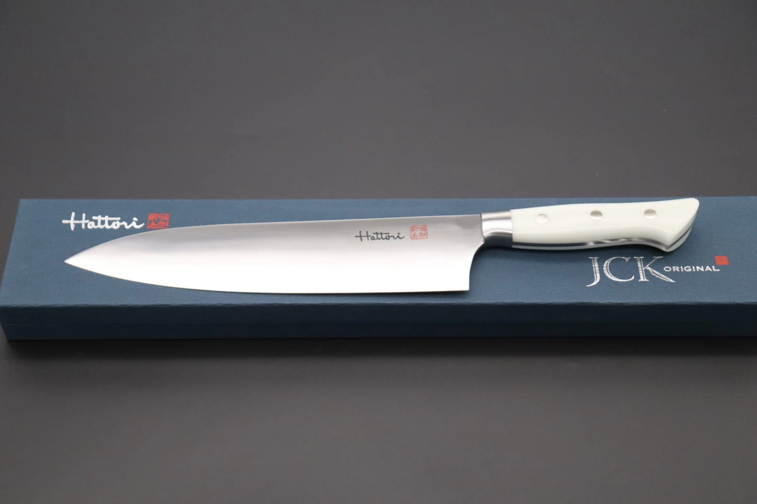 Hattori Forums FH Series Western Deba (165mm And 240mm, Fresh White Corian Handle) 11 Hattori Forums FH Series Western Deba (165mm And 240mm, Fresh White Corian Handle) - Image 11