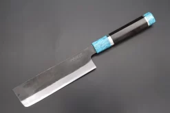 Custom Limited Edition, Hinoura White Steel No.1 Kurouchi Series HS1-5SP1 Nakiri 165mm (6.4 Inch)