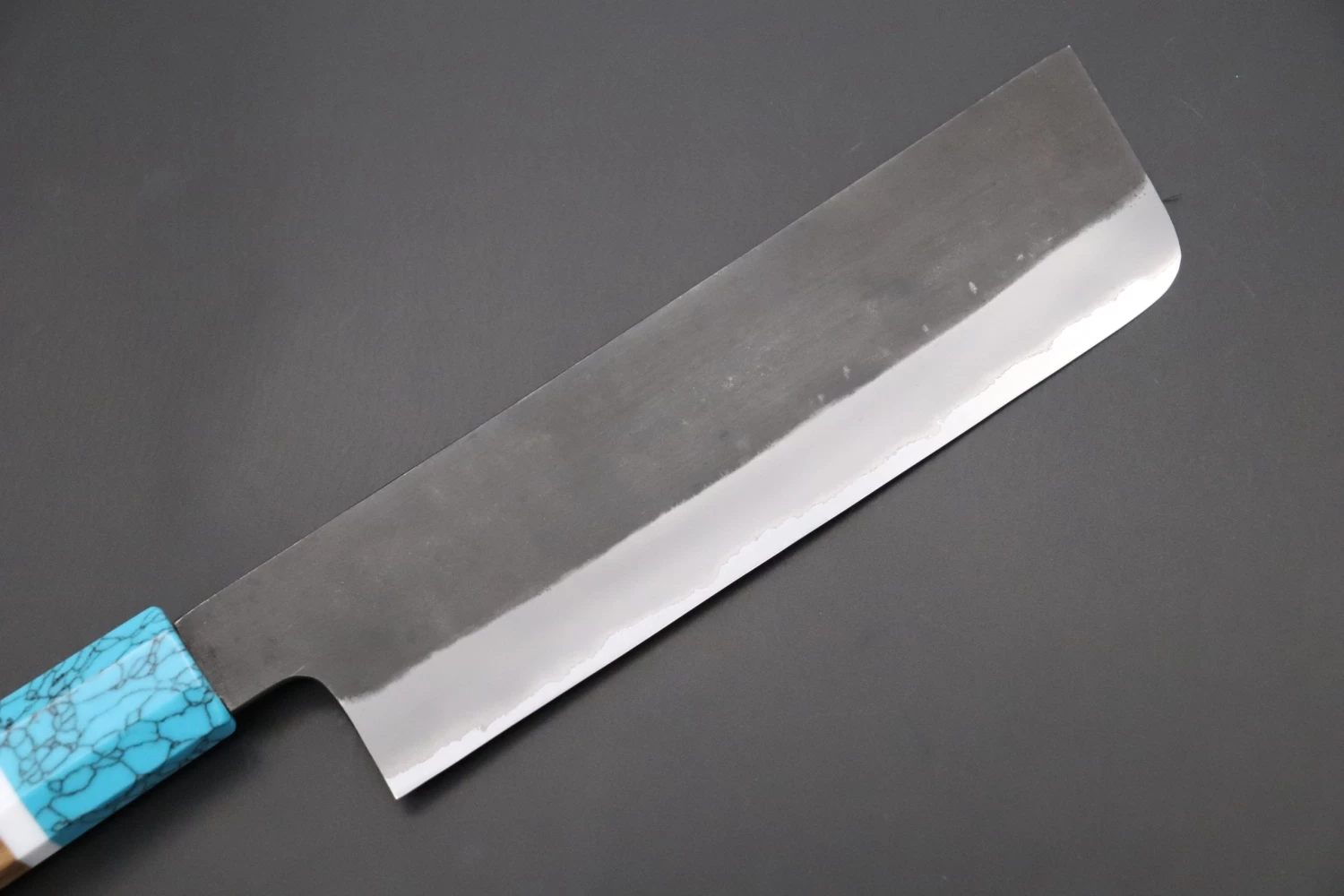 Custom Limited Edition, Hinoura White Steel No.1 Kurouchi Series HS1-5SP15 Nakiri 165mm (6.4 Inch) 7 Custom Limited Edition, Hinoura White Steel No.1 Kurouchi Series HS1-5SP15 Nakiri 165mm (6.4 Inch) - Image 7