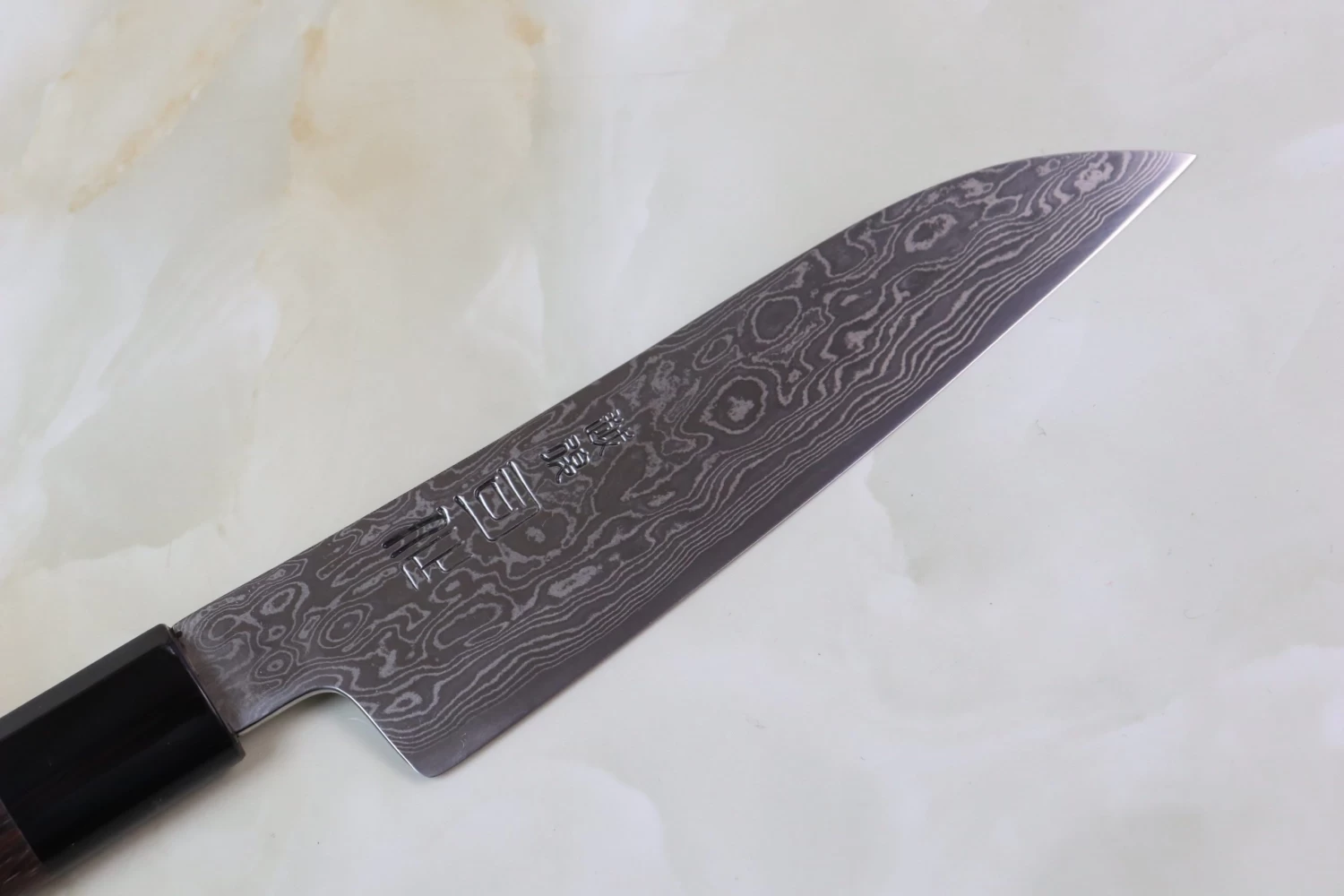 Hinoura Custom Knife ATS-34 Damascus Petty 140mm (5.5 Inch, TH-8) 2 Hinoura Custom Knife ATS-34 Damascus Petty 140mm (5.5 Inch, TH-8) - Image 2