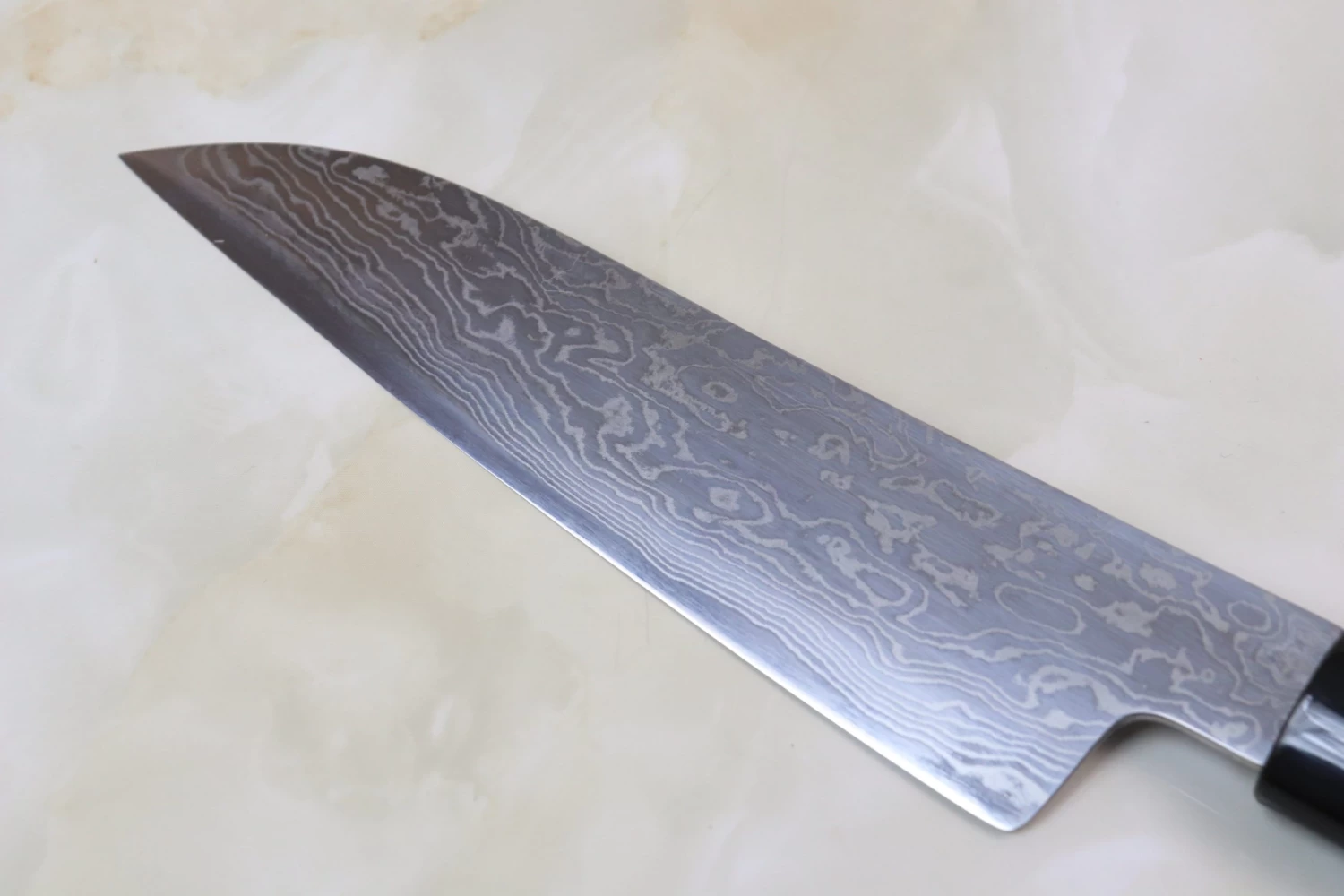 Hinoura Custom Knife ATS-34 Damascus Petty 140mm (5.5 Inch, TH-8) 3 Hinoura Custom Knife ATS-34 Damascus Petty 140mm (5.5 Inch, TH-8) - Image 3