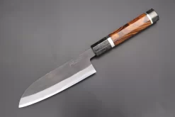 Custom Limited Edition, Hinoura White Steel No.1 Kurouchi Series HS1-4SP11 Wa Santoku 165mm (6.4 Inch)