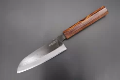 Custom Limited Edition, Hinoura White Steel No.1 Kurouchi Series HS1-4SP16 Wa Santoku 165mm (6.4 Inch)