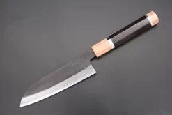 Custom Limited Edition, Hinoura White Steel No.1 Kurouchi Series HS1-4SP3 Wa Santoku 165mm (6.4 Inch)