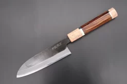 Custom Limited Edition, Hinoura White Steel No.1 Kurouchi Series HS1-4SP7 Wa Santoku 165mm (6.4 Inch)