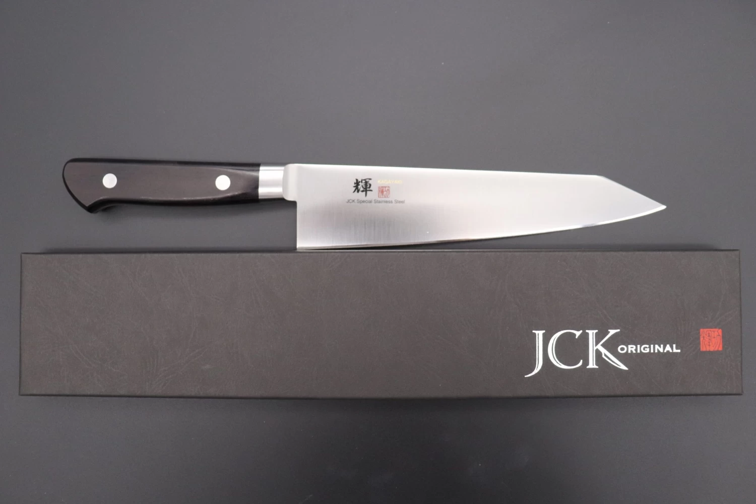JCK Original Kagayaki Basic Series KG-6KES Kiritsuke Gyuto 210mm (8.2 Inch, Special Order Made, Kiritsuke Blade Version) 9 JCK Original Kagayaki Basic Series KG-6KES Kiritsuke Gyuto 210mm (8.2 Inch, Special Order Made, Kiritsuke Blade Version) - Image 9