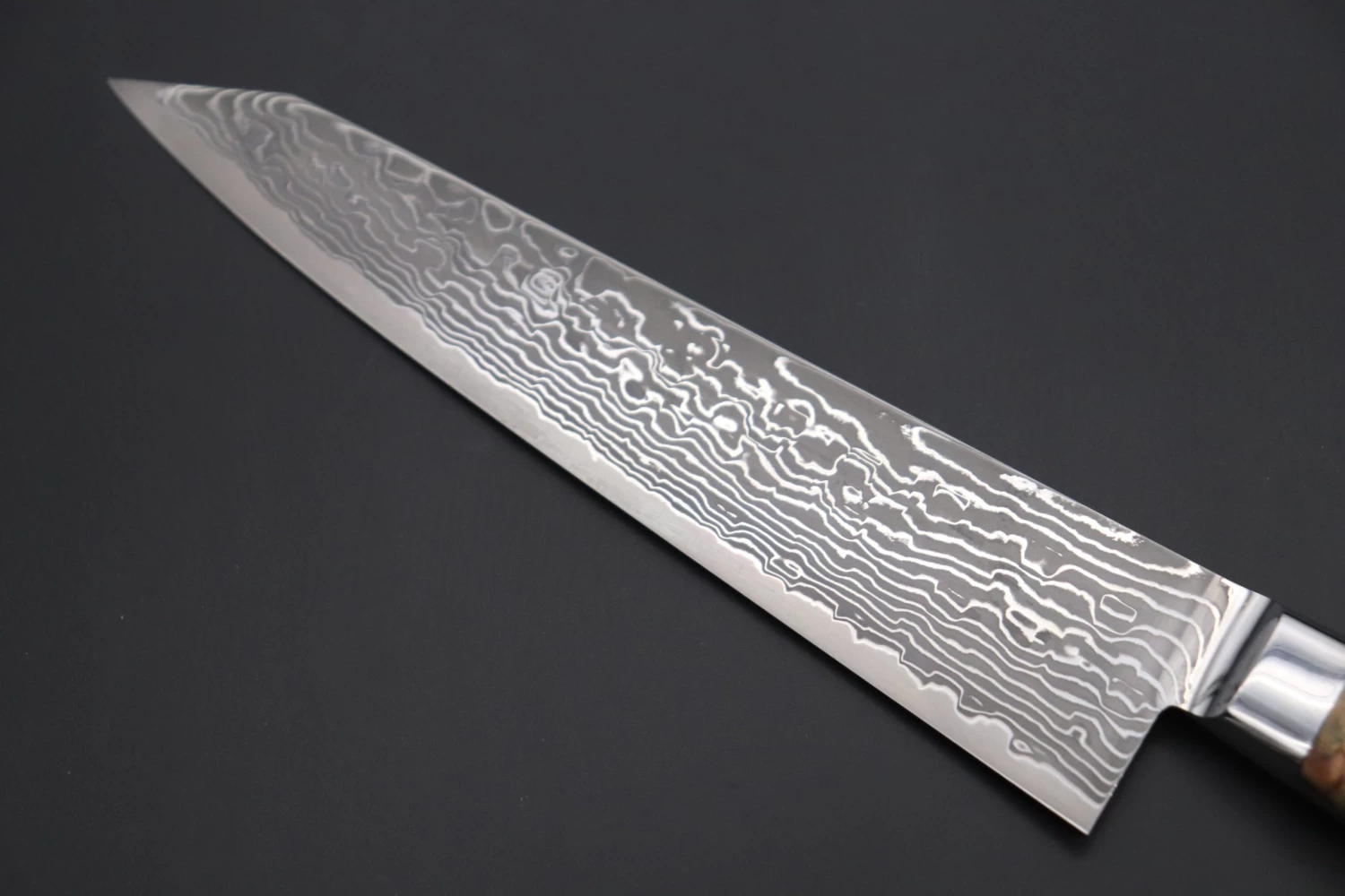 JCK Original Kagayaki NOVEL- Limited Edition Custom R-2 Damascus Series KNLTD-73 Kiritsuke-Gyuto 200mm (7.8 Inch, Forged Blade) 7 JCK Original Kagayaki NOVEL- Limited Edition Custom R-2 Damascus Series KNLTD-73 Kiritsuke-Gyuto 200mm (7.8 Inch, Forged Blade) - Image 7