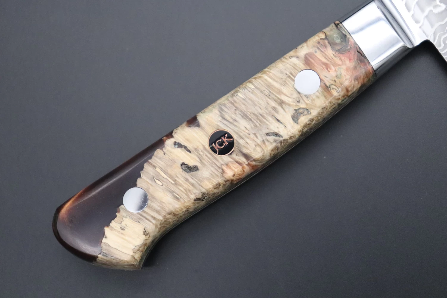 JCK Original Kagayaki NOVEL- Limited Edition Custom R-2 Damascus Series KNLTD-73 Kiritsuke-Gyuto 200mm (7.8 Inch, Forged Blade) 3 JCK Original Kagayaki NOVEL- Limited Edition Custom R-2 Damascus Series KNLTD-73 Kiritsuke-Gyuto 200mm (7.8 Inch, Forged Blade) - Image 3