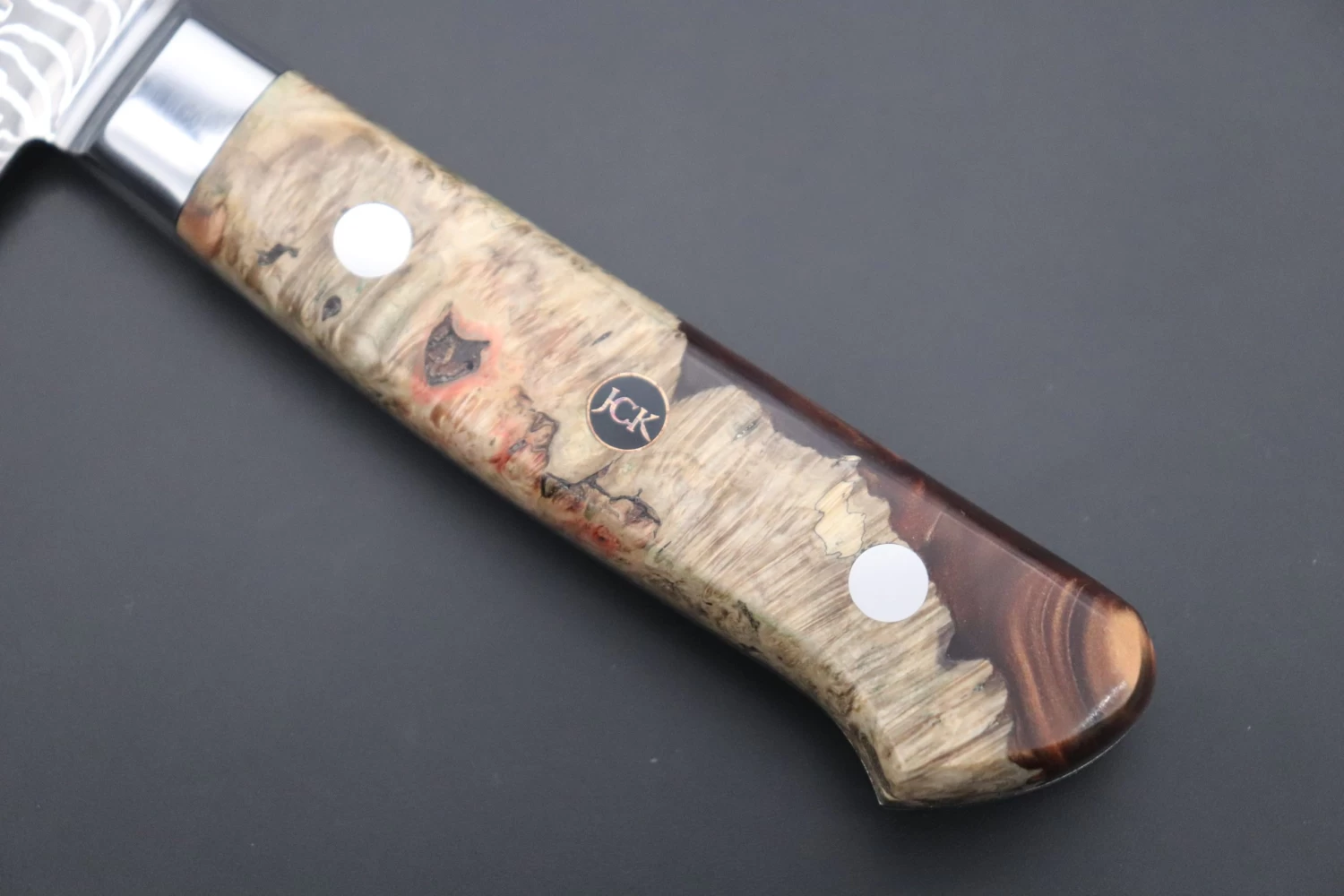 JCK Original Kagayaki NOVEL- Limited Edition Custom R-2 Damascus Series KNLTD-73 Kiritsuke-Gyuto 200mm (7.8 Inch, Forged Blade) 6 JCK Original Kagayaki NOVEL- Limited Edition Custom R-2 Damascus Series KNLTD-73 Kiritsuke-Gyuto 200mm (7.8 Inch, Forged Blade) - Image 6
