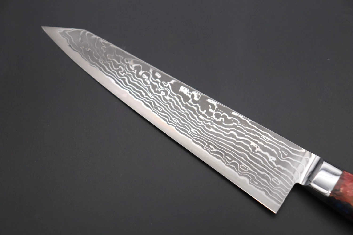 JCK Original Kagayaki NOVEL- Limited Edition Custom R-2 Damascus Series KNLTD-78 Kiritsuke-Gyuto 200mm (7.8 Inch, Forged Blade) 6 JCK Original Kagayaki NOVEL- Limited Edition Custom R-2 Damascus Series KNLTD-78 Kiritsuke-Gyuto 200mm (7.8 Inch, Forged Blade) - Image 6