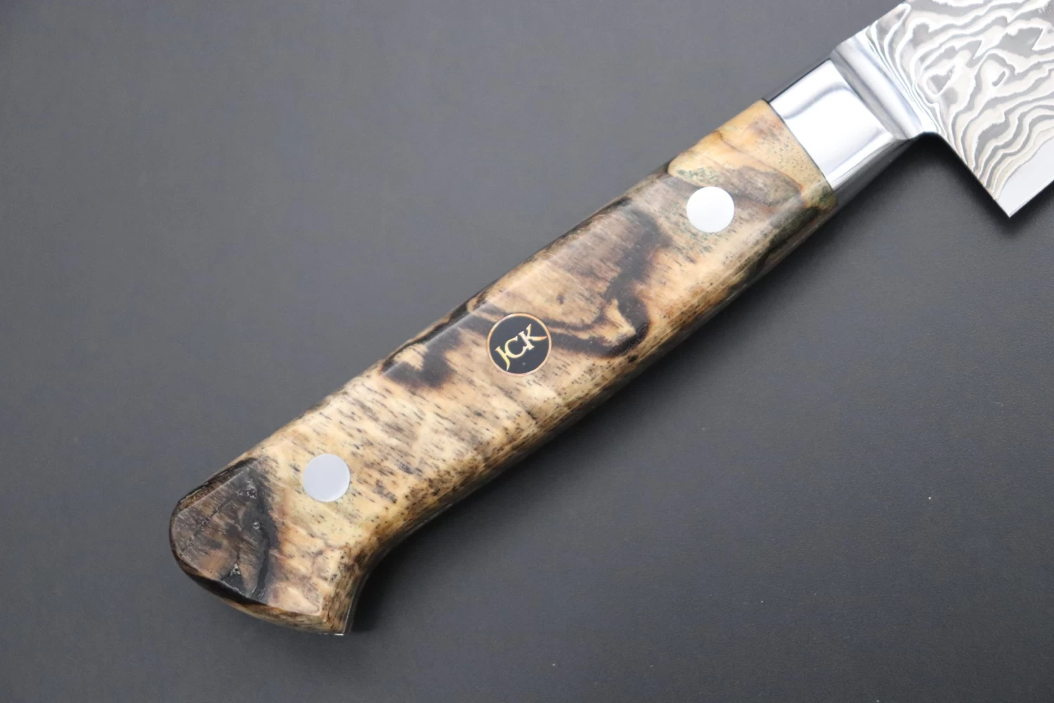 JCK Original Kagayaki NOVEL- Limited Edition Custom R-2 Damascus Series KNLTD-85 Petty 150mm (5.9 Inch, Hammer Forged Blade) 3 JCK Original Kagayaki NOVEL- Limited Edition Custom R-2 Damascus Series KNLTD-85 Petty 150mm (5.9 Inch, Hammer Forged Blade) - Image 3