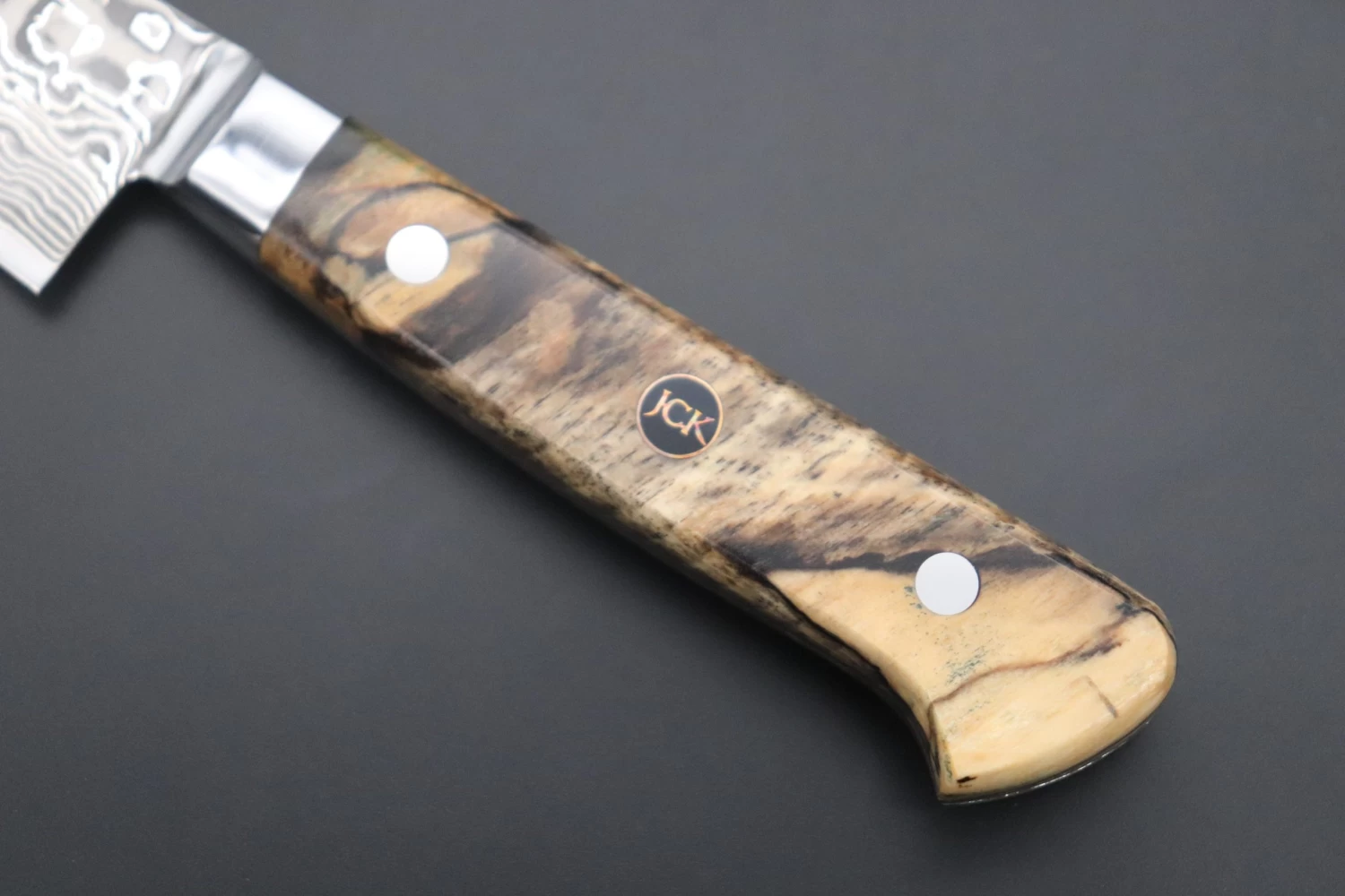 JCK Original Kagayaki NOVEL- Limited Edition Custom R-2 Damascus Series KNLTD-85 Petty 150mm (5.9 Inch, Hammer Forged Blade) 7 JCK Original Kagayaki NOVEL- Limited Edition Custom R-2 Damascus Series KNLTD-85 Petty 150mm (5.9 Inch, Hammer Forged Blade) - Image 7