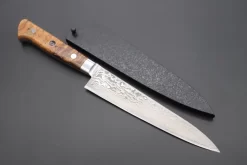 JCK Original Kagayaki NOVEL- Limited Edition Custom R-2 Damascus Series KNLTD-87 Petty 150mm (5.9 Inch, Hammer Forged Blade)