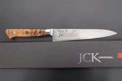 JCK Original Kagayaki NOVEL- Limited Edition Custom R-2 Damascus Series KNLTD-87 Petty 150mm (5.9 Inch, Hammer Forged Blade) -Knife Sale Shop kagayaki petty jck original kagayaki novel limited edition custom r 2 damascus series knltd 87 petty 150mm 5 9 inch hammer forged blade 43488834879771 scaled