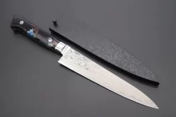 JCK Original Kagayaki NOVEL- Limited Edition Custom R-2 Damascus Series KNLTD-99 Petty 150mm (5.9 Inch, Hammer Forged Blade)