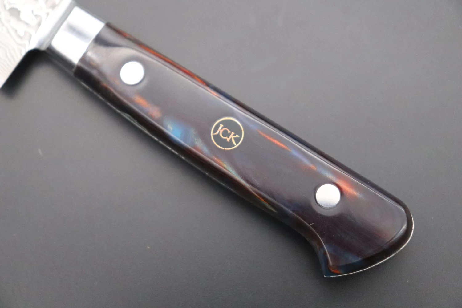 JCK Original Kagayaki NOVEL- Limited Edition Custom R-2 Damascus Series KNLTD-99 Petty 150mm (5.9 Inch, Hammer Forged Blade) 7 JCK Original Kagayaki NOVEL- Limited Edition Custom R-2 Damascus Series KNLTD-99 Petty 150mm (5.9 Inch, Hammer Forged Blade) - Image 7