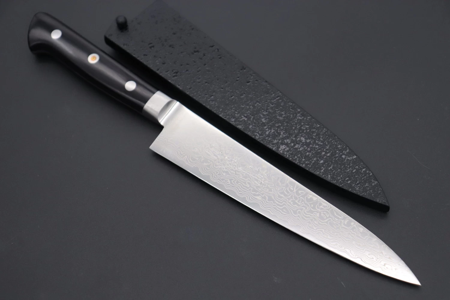 JCK Original Kagayaki R-2 Damascus Series KGRP-1 Petty 150mm (5.9 Inch, Polished Blade) 1 JCK Original Kagayaki R-2 Damascus Series KGRP-1 Petty 150mm (5.9 Inch, Polished Blade)