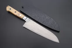 JCK Original Kagayaki NOVEL- Limited Edition Custom R-2 Damascus Series KNLTD-127 Santoku 175mm (6.8 Inch, Forged Blade)