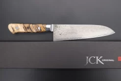 JCK Original Kagayaki NOVEL- Limited Edition Custom R-2 Damascus Series KNLTD-128 Santoku 175mm (6.8 Inch, Forged Blade) -Knife Sale Shop kagayaki santoku jck original kagayaki novel limited edition custom r 2 damascus series knltd 128 santoku 175mm 6 8 inch forged blade 43488988528923 scaled