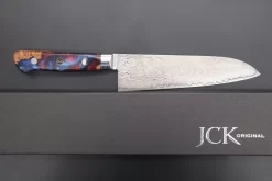 JCK Original Kagayaki NOVEL- Limited Edition Custom R-2 Damascus Series KNLTD-134 Santoku 175mm (6.8 Inch, Forged Blade) -Knife Sale Shop kagayaki santoku jck original kagayaki novel limited edition custom r 2 damascus series knltd 134 santoku 175mm 6 8 inch forged blade 43488998719771 scaled