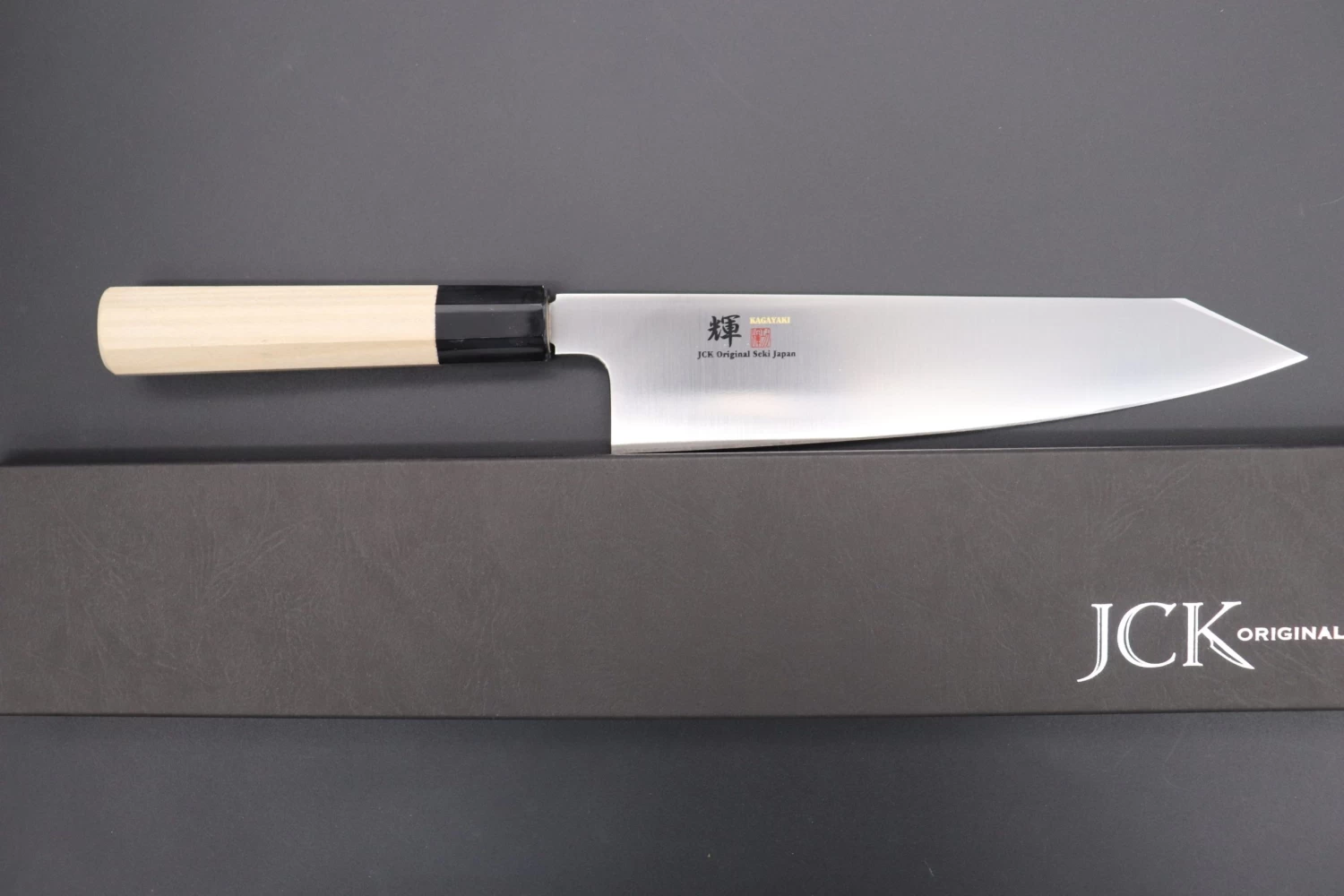 JCK Original Kagayaki Basic WA Series VG-10 Kiritsuke Gyuto (210mm To 270mm, 3 Sizes) 9 JCK Original Kagayaki Basic WA Series VG-10 Kiritsuke Gyuto (210mm To 270mm, 3 Sizes) - Image 9