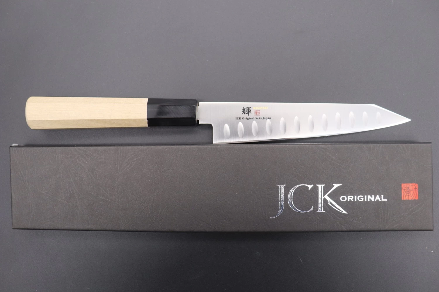 JCK Original Kagayaki VG-10 Series With Dimples KV-WPDKES Kiritsuke Petty 150mm(5.9 Inch, Special Order Made, Kiritsuke Blade Version) 7 JCK Original Kagayaki VG-10 Series With Dimples KV-WPDKES Kiritsuke Petty 150mm(5.9 Inch, Special Order Made, Kiritsuke Blade Version) - Image 7