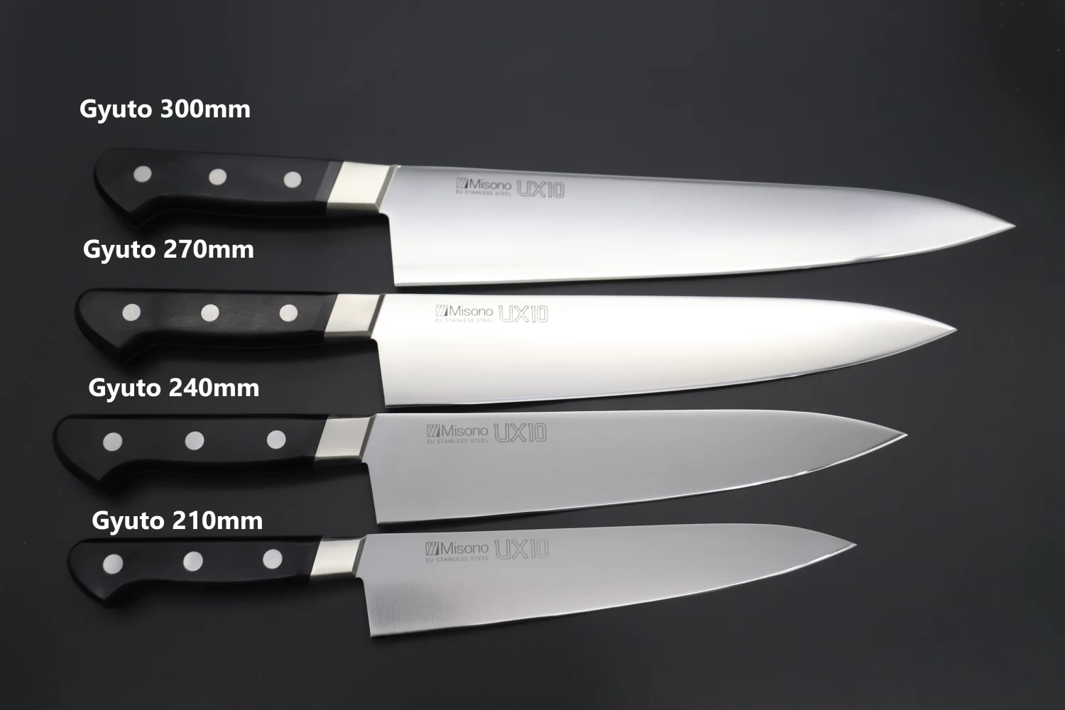 Misono UX10 Series Gyuto (180mm To 300mm, 5 Sizes) 9 Misono UX10 Series Gyuto (180mm To 300mm, 5 Sizes) - Image 9